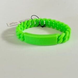 NWT Marc By Marc Jacobs Green Standard Supply Braided Silicone Rubber Bracelet